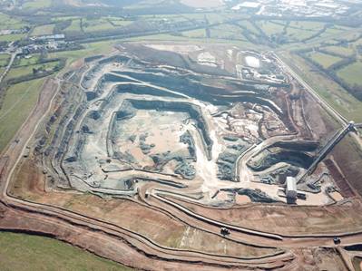 Aerial view of the new Bardon Hill Quarry pit © Courtesy of AGGREGATE INDUSTRIES UK LIMITED